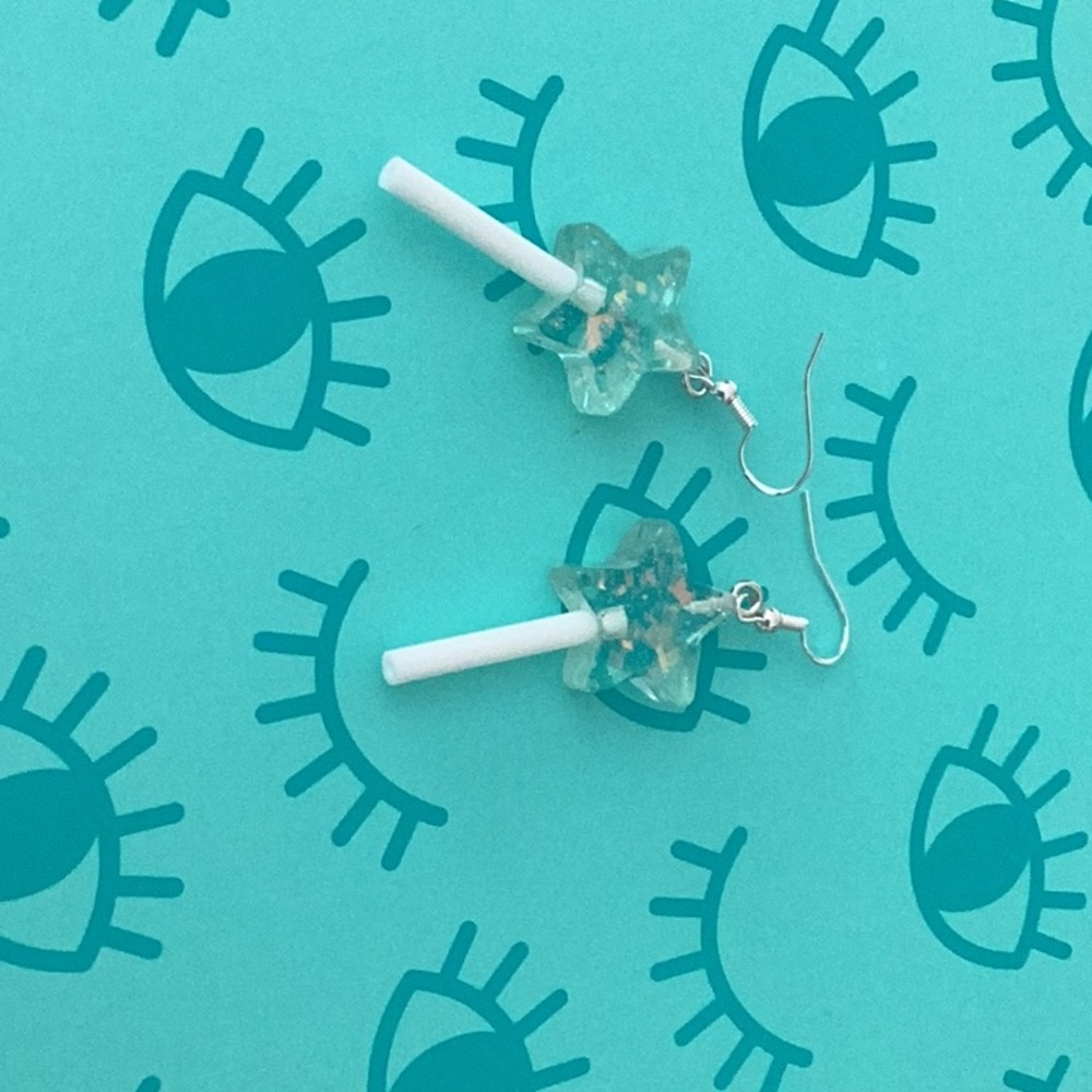 Cute lollipop dangle earrings sterling silver